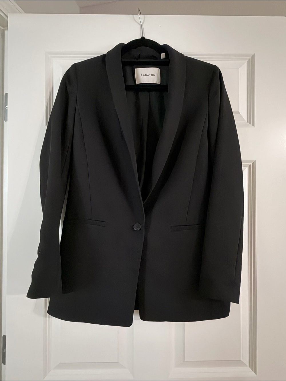 Babaton Black Shawl-Collar Single-Button Blazer